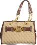 Guess Bruine Polyester Handtas met Kettinghengsels en Meerdere Compartimenten Brown Dames - Thumbnail 1
