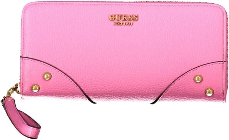 Guess Roze Polyurethaan Portemonnee met Meerdere Compartimenten Pink Dames