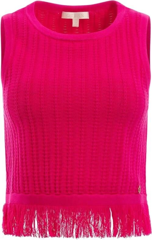 Guess Stijlvolle Ronde Hals Pullover Roze Dames