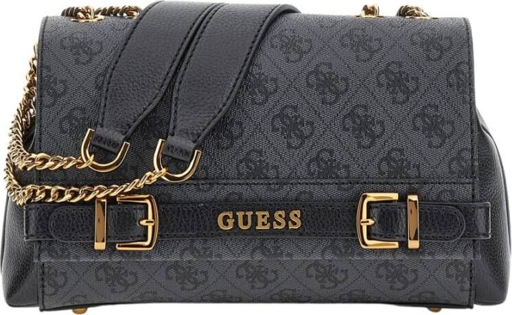 Guess Stijlvolle Sestri Coal Logo Schoudertas Zwart Dames