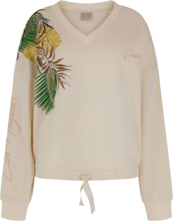 Guess Sweatshirt met geborduurd label en tunnelkoord model 'PALM'