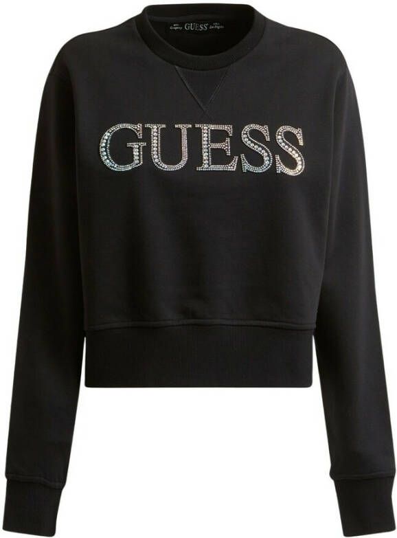 Guess Zwart Print Sweatshirt voor Dames Black Dames