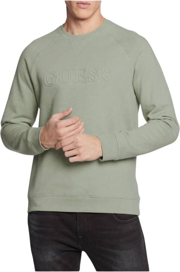 Guess 3D Logo Sweatshirt Groene Rechte Pasvorm Green Heren