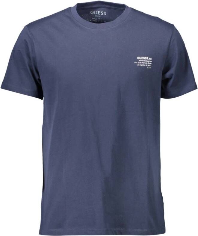 Guess T-shirt Blauw Heren
