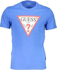 Guess T-shirt Blauw Heren