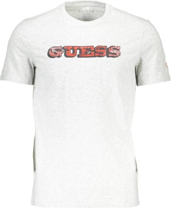 Guess Grijze Katoenen T-Shirt met Print Gray Dames