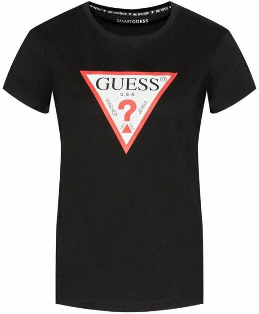 Guess Zwart Bedrukt T-Shirt voor Vrouwen Black Dames