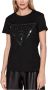 Guess Iconisch Bedrukt Logo T-Shirt Zwart Black Dames - Thumbnail 1