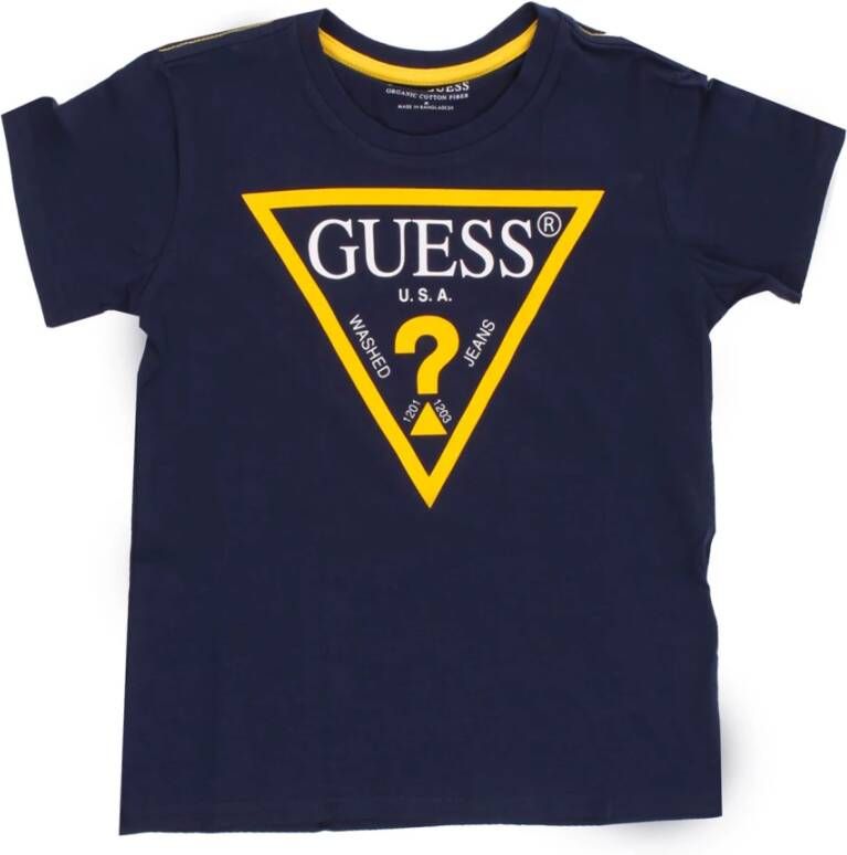 Guess T-shirts and Polos Blue Blauw Heren