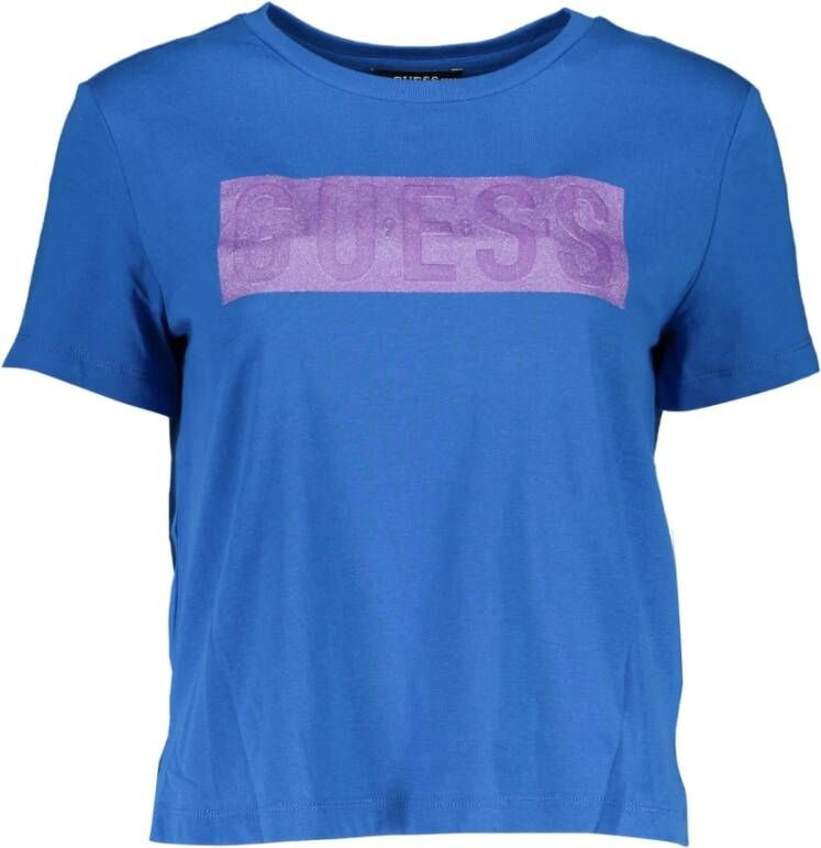 Guess Blauw T-shirt voor dames met korte mouwen Blauw Dames
