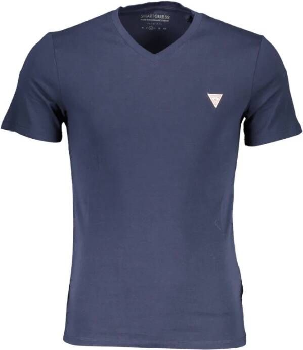 Guess T-Shirts Blauw Heren