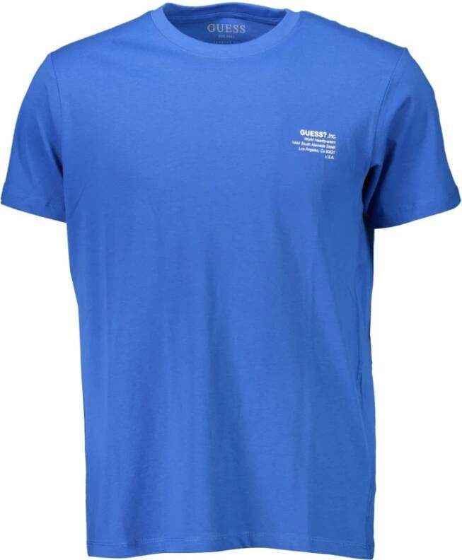 Guess T-Shirts Blauw Heren