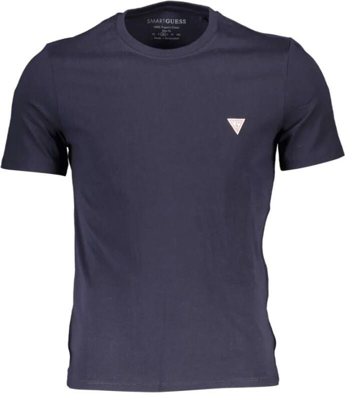 Guess T-Shirts Blauw Heren