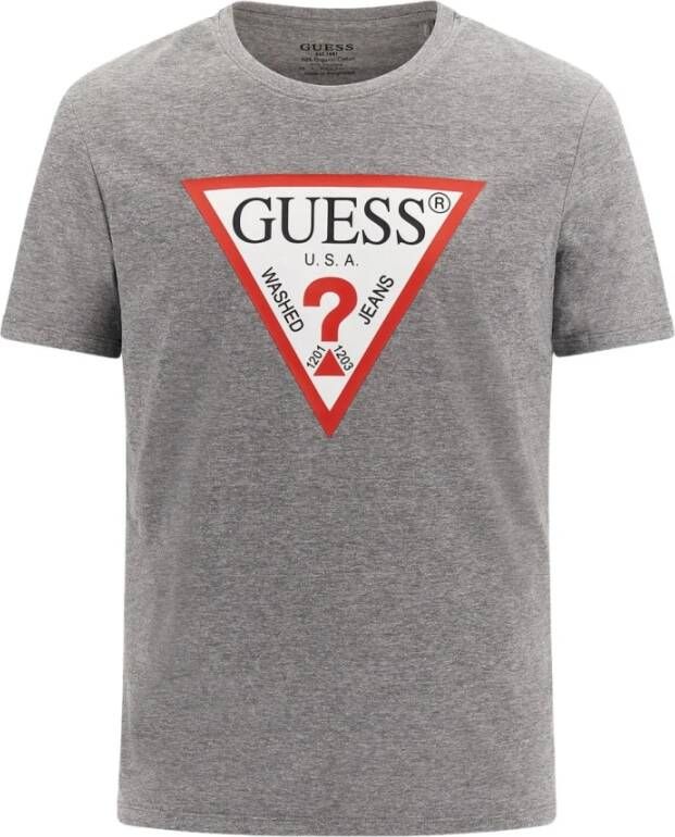 Guess Iconisch Logo Slim Fit T-Shirt Gray Heren