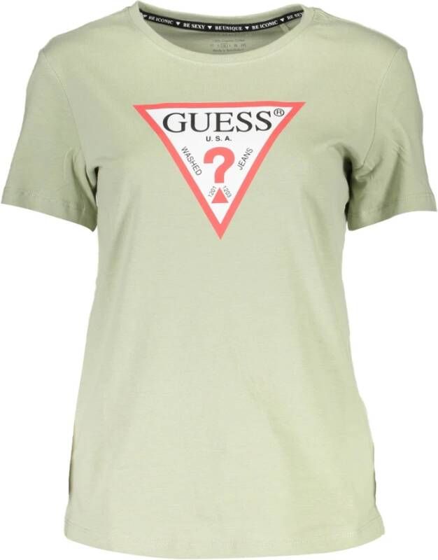 Guess Groene T-shirt voor dames met logo Groen Dames