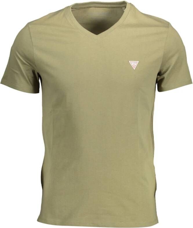 Guess Slim Fit Biologisch Katoenen T-shirt Green Heren