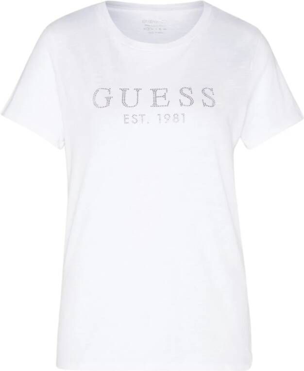 Guess Dames T-shirt Lente Zomer Collectie Katoen White Dames