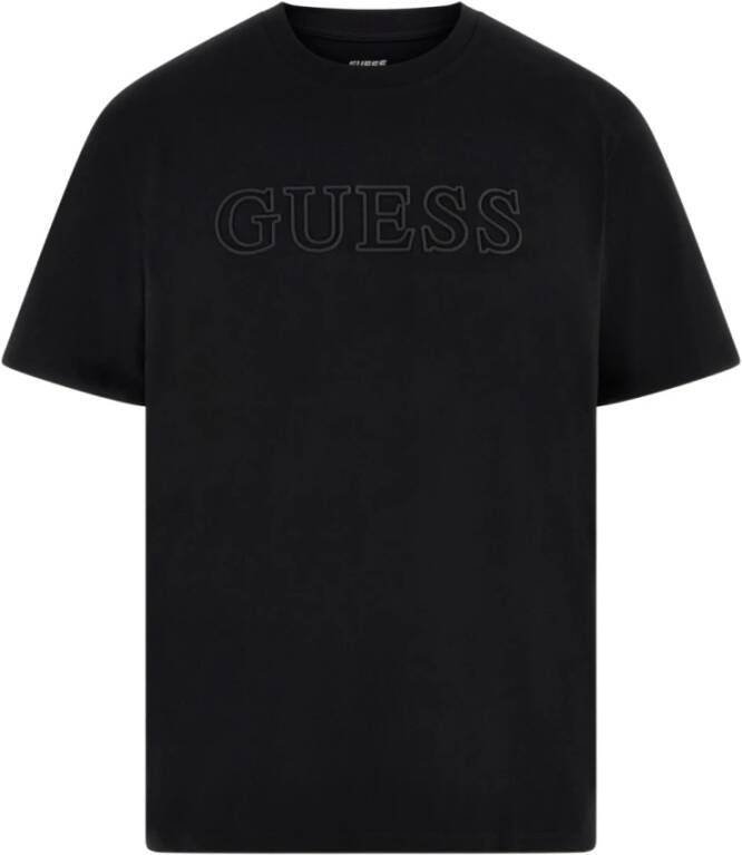 Guess Organisch Katoenen 3D Logo T-Shirt Zwart Black Heren