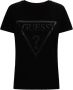 Guess Iconisch Bedrukt Logo T-Shirt Zwart Black Dames - Thumbnail 6