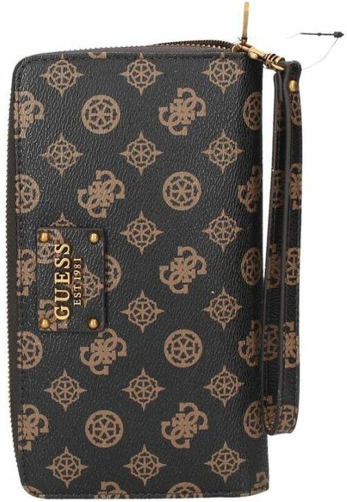 Guess Elegante Bruine Portemonnee met Meerdere Vakken Brown Dames