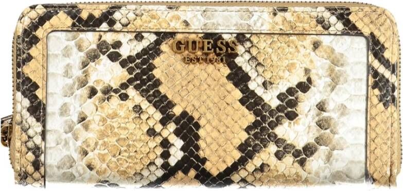 Guess Elegante Beige Portemonnee met Meerdere Vakken Multicolor Dames