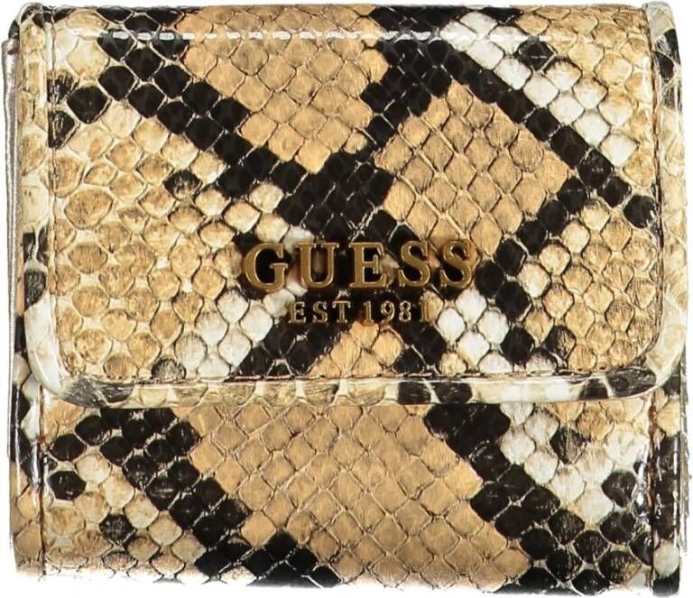 Guess Elegante Beige Portemonnee met Contrasterende Accenten Beige Dames