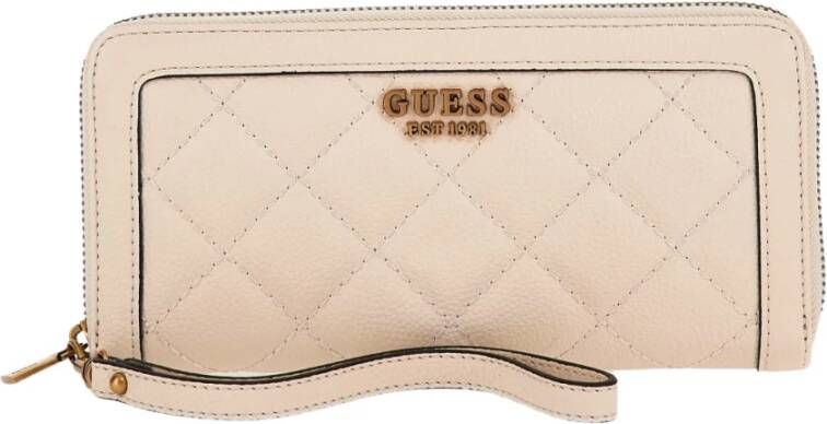Guess Beige Portemonnee met Meerdere Compartimenten en Ritssluiting Beige Dames