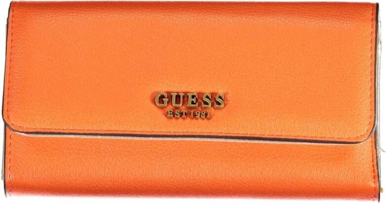 Guess Oranje Portemonnee met Meerdere Compartimenten en Contrasterende Details Orange Dames