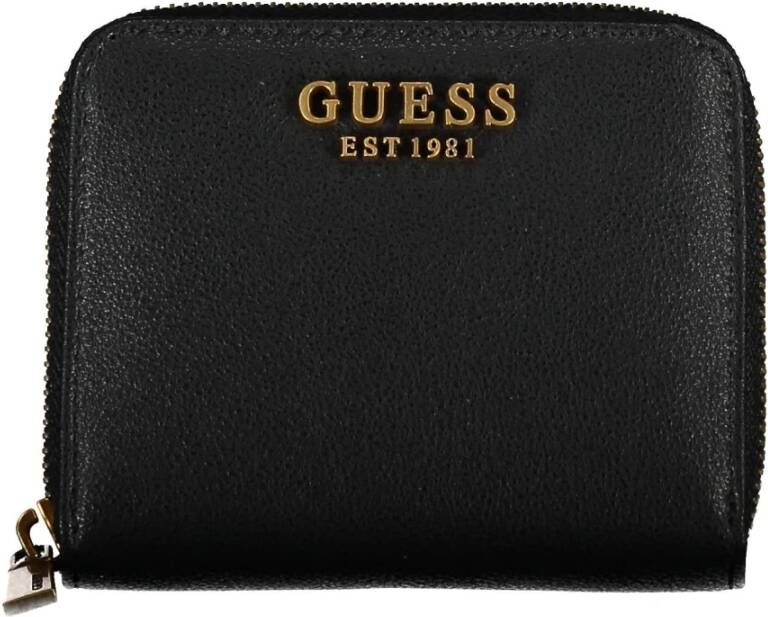 Guess Elegante Zwarte Polyethyleen Portemonnee Black