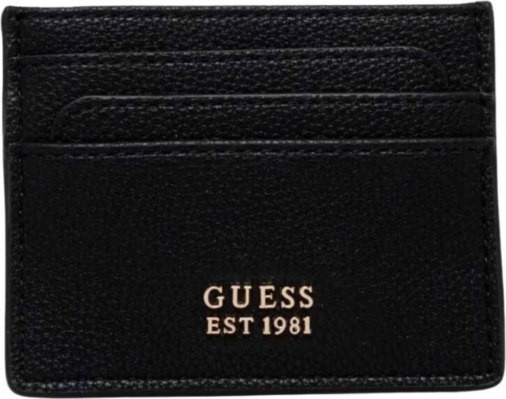 Guess Zwarte Portemonnees met Metalen Logo Black