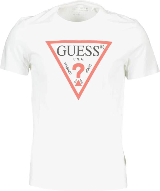 Guess White T-Shirt Wit Heren