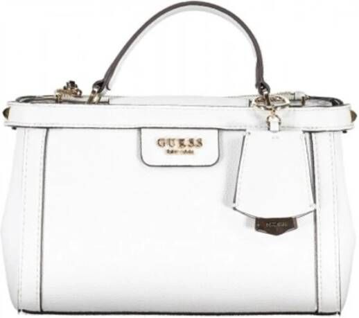 Guess Witte Eco Leren Schoudertas met Verstelbare Band White Dames