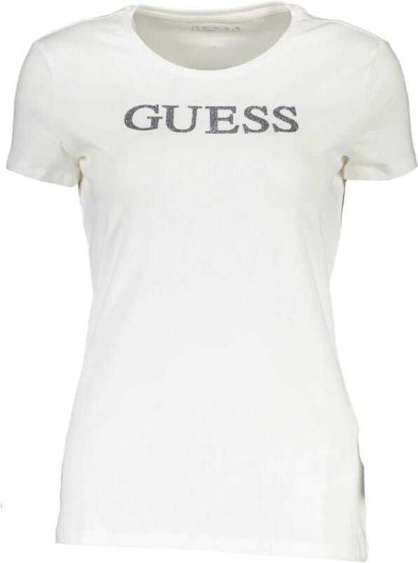 Guess Witte T-shirt met korte mouwen en logo print voor dames Wit Dames