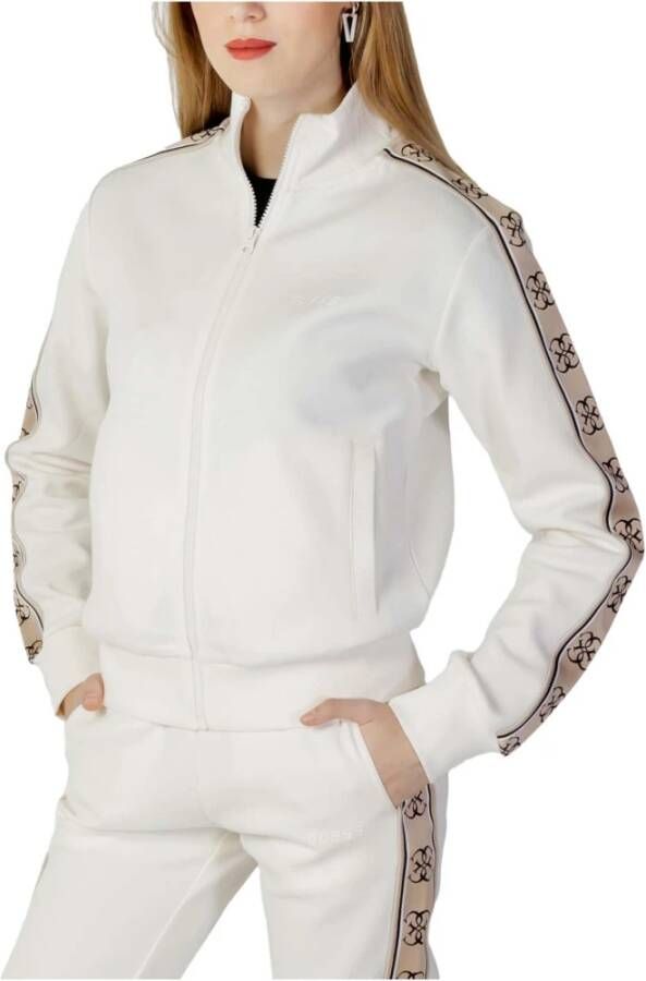 Guess Zipped jacket with logo bands Beige Dames