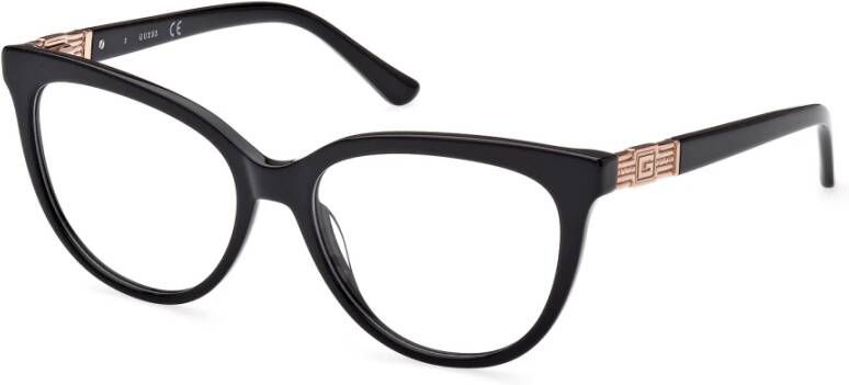 Guess Zwarte Acetaatbril met Glamoureuze Touch Zwart Dames