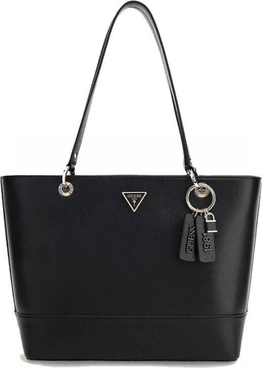 Guess Zwarte Eco Alexie Schoudertas met Afneembare Charme Zwart Dames