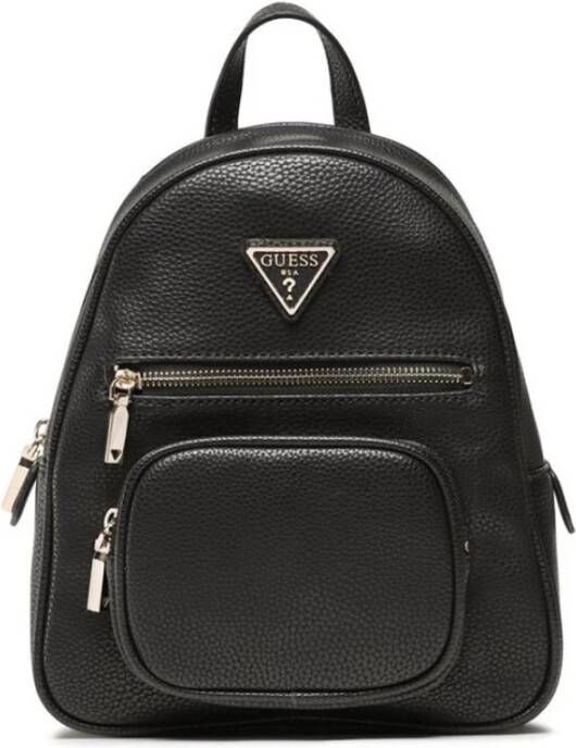Guess Zwarte Eco Leren Rits Tas Zwart Dames