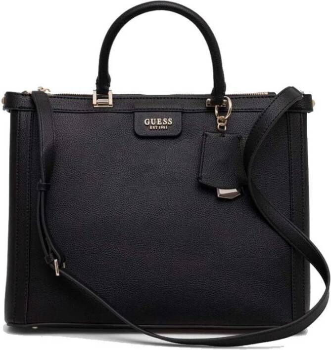 Guess Zwarte polyethyleen handtas met verstelbare schouderband en meerdere compartimenten Black Dames