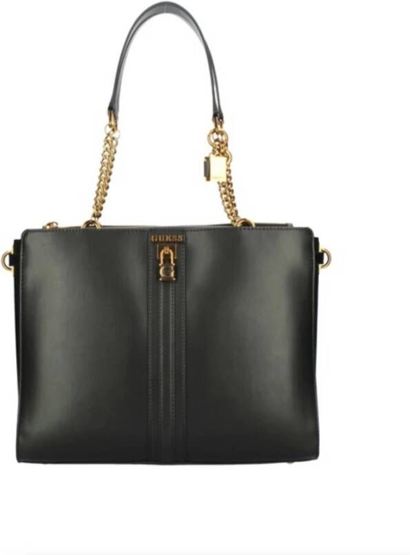 Guess Zwarte Ginevra Society Tote Shopper Tas Zwart Dames