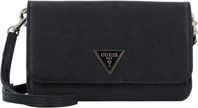 Guess Zwarte Noelle Mini Xbody Flap Organizer Schoudertas Zwart Dames