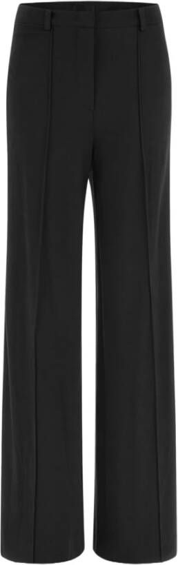 Guess Zwarte Palazzo Broek met Rits en Hoge Taille Zwart Dames