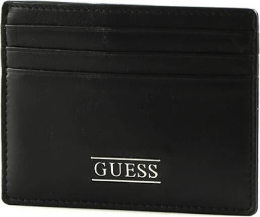 Guess Zwarte Leren Portemonnee voor Mannen Black Heren