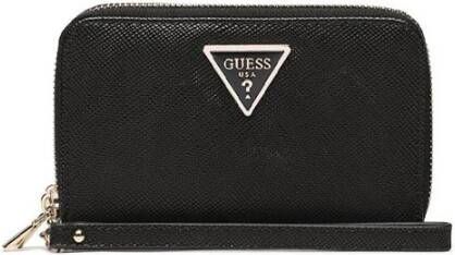 Guess Damesportemonnee Zwart Dubbel Compartiment Rits Sluiting Black Dames