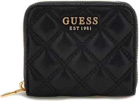 Guess Zwarte Portemonnee met Ritssluiting en Kaartsleuven Black Dames