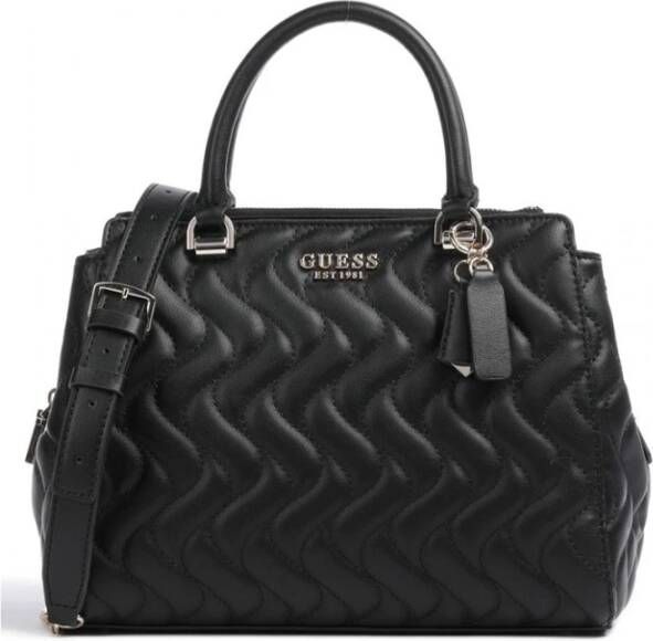 Guess Zwarte Schoudertas met Clip en Rits Black Dames