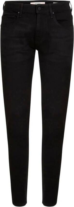Guess Zwarte Skinny Fit Jeans met Lage Taille en Klassiek 5-Zakken Ontwerp Black Heren
