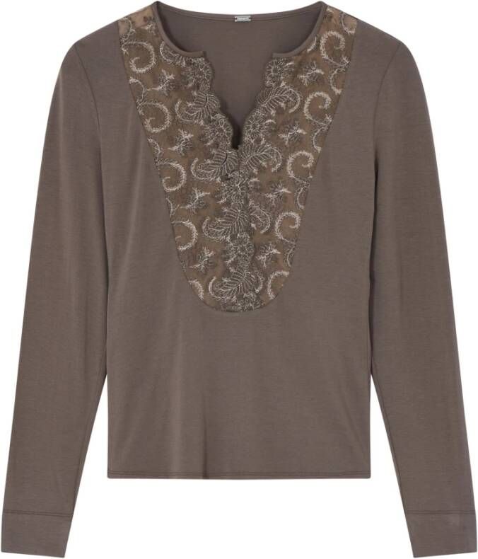 Gustav Topje met lange mouwen Beige Dames