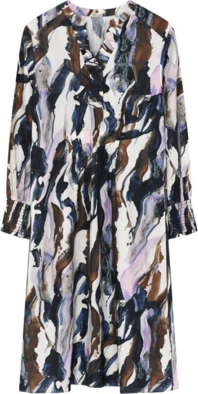 Gustav Knie-lange jurk Kjoler 50529 7355 81010-Off White Multicolor Dames