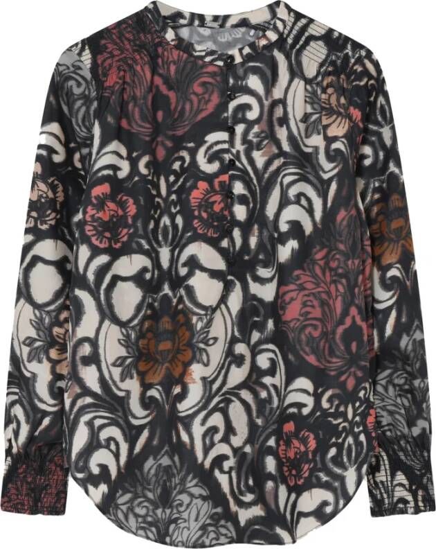 Gustav Stijlvolle blouse met smock panelen Zwart Dames