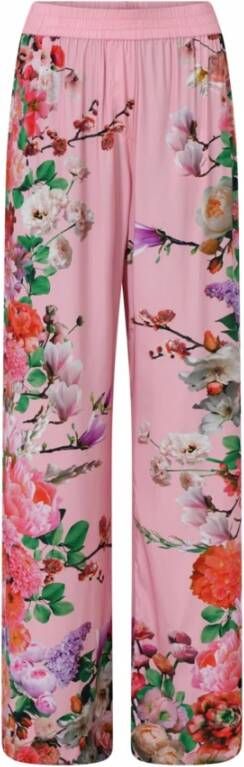 Gustav Wijde Broek met Koraal Bloemenprint Roze Dames